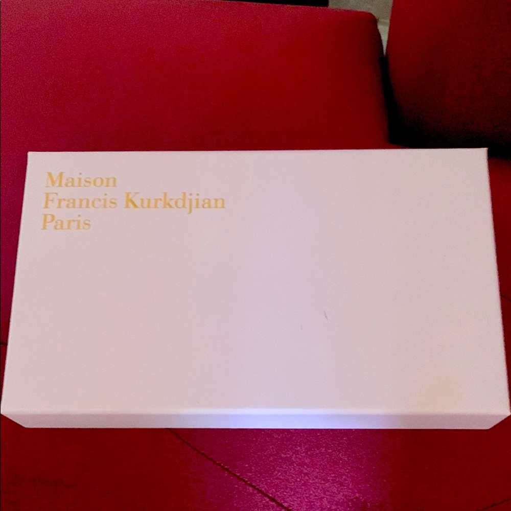 Maison Francis Kurkdjian Lavender Box with Gold Text
Perfume box